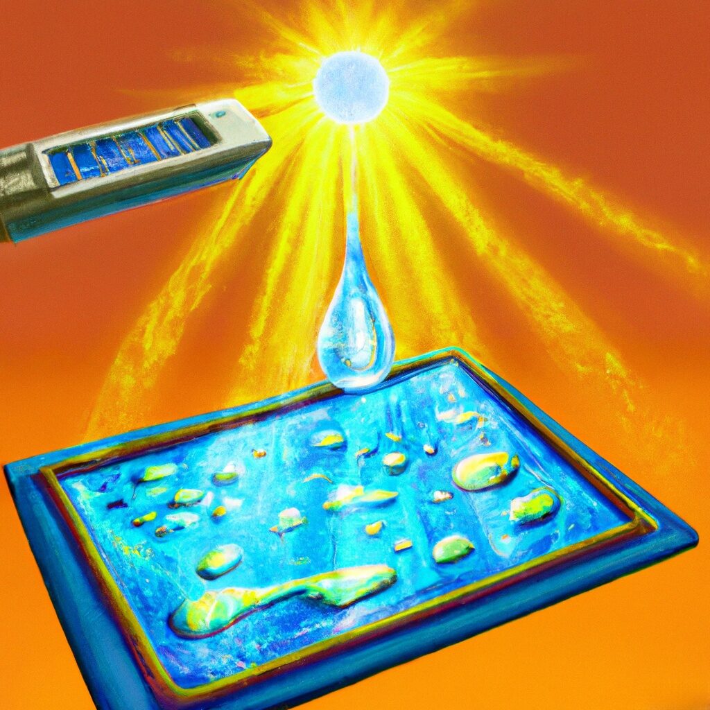 Solar cell produces electricity to electrolyze water to produce hydrogen
